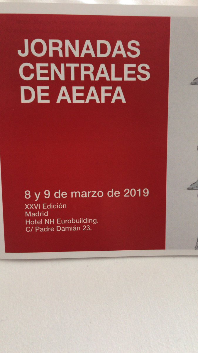 Mañana es el día! Jornadas centrales de la aeafa! Éxito en la respuesta de la convocatoria, más de 500 asistentes. Si todavía tienes tiempo, te esperamos!
