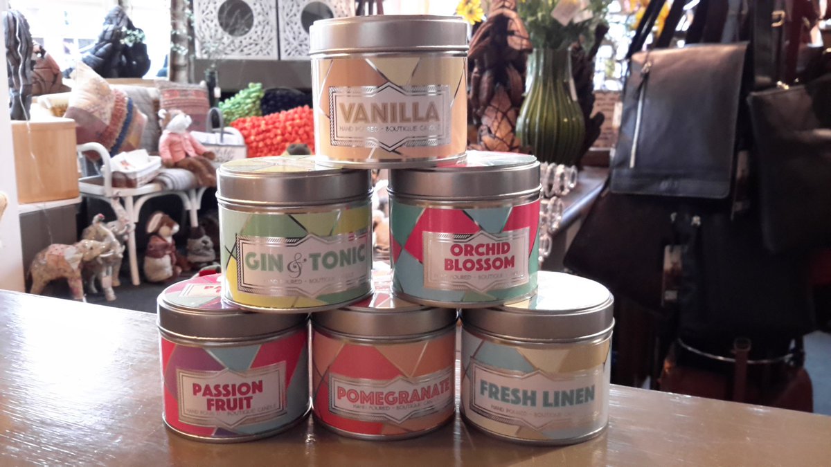 AlstonCross's tweet photo. New scented candles in a tin 6 fragrances  £3.95 each ideal for Mother's Day # shoplocal #alston #scentedcandles #mothersday https://t.co/qx2FB0w3hC