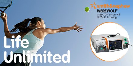 smithnephew's tweet photo. #Sportsmed surgeons: time to experience #WEREWOLF #COBLATION with #FLOWIQ technology when @ #AAOS2019 booth 3421. Aiming to help deliver #LifeUnlimited through our focus products &amp; evidence, March 12-16 - see you there. More information  https://t.co/BLSaWxxzzH https://t.co/UmDL3CLu7q