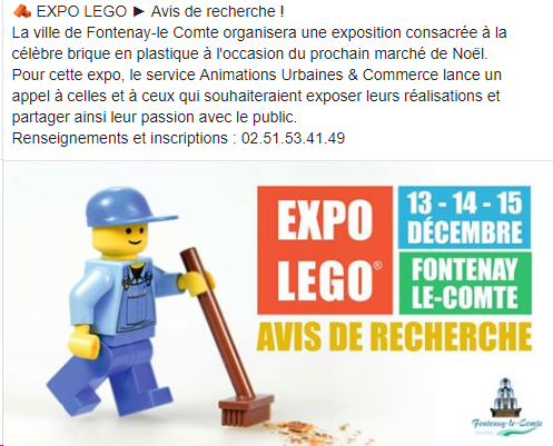 CommerceFLC's tweet photo. Avis de recherche !!! Expo LEGOS https://t.co/Zri8YJR5sB