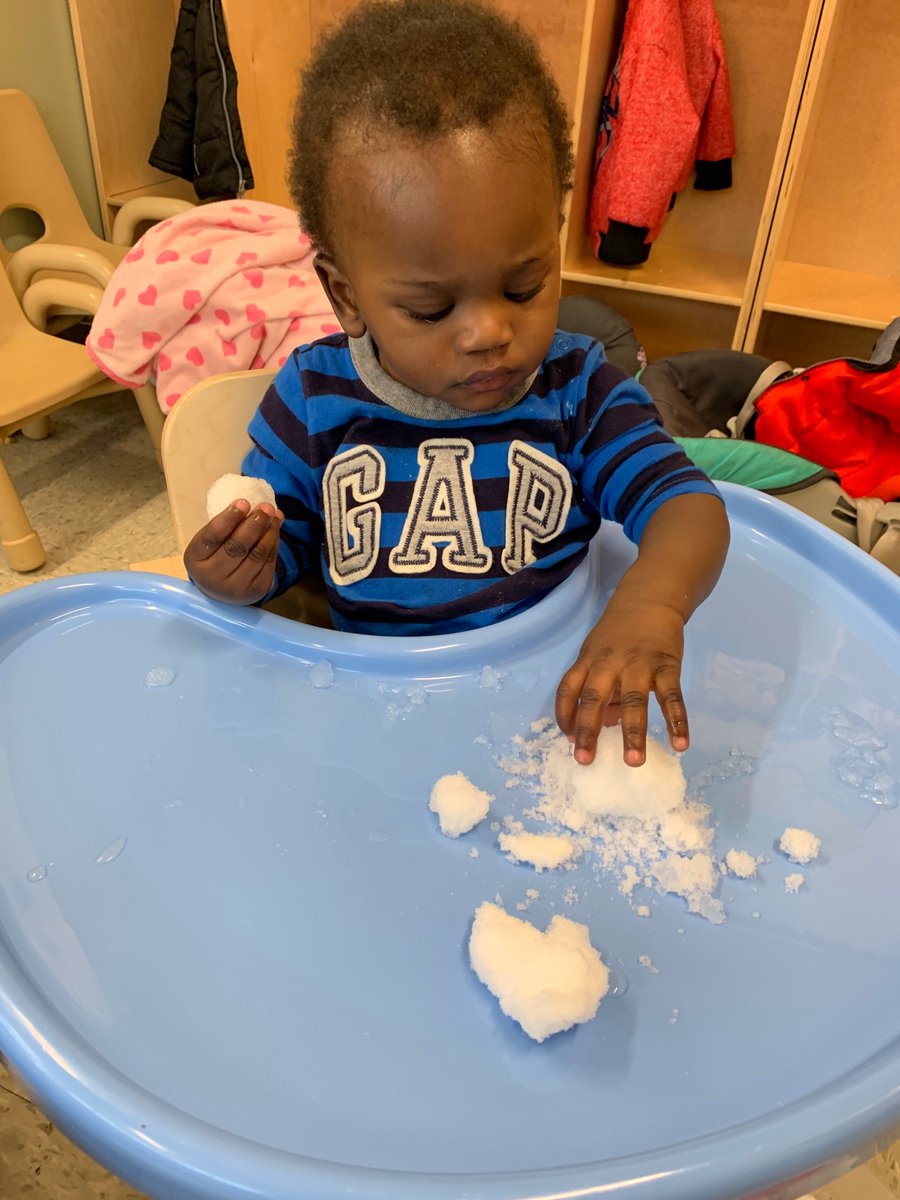 NextDoorMil's tweet photo. Since it has been too cold to go outside lately, the teachers in one of our classrooms brought a taste of winter inside for their children to explore. This is Elijah here enjoying sensory play with snow. He sure looks engaged! #exploringwinter #sensoryplay #earlyed #Milwaukee https://t.co/xa2hBcgBXE