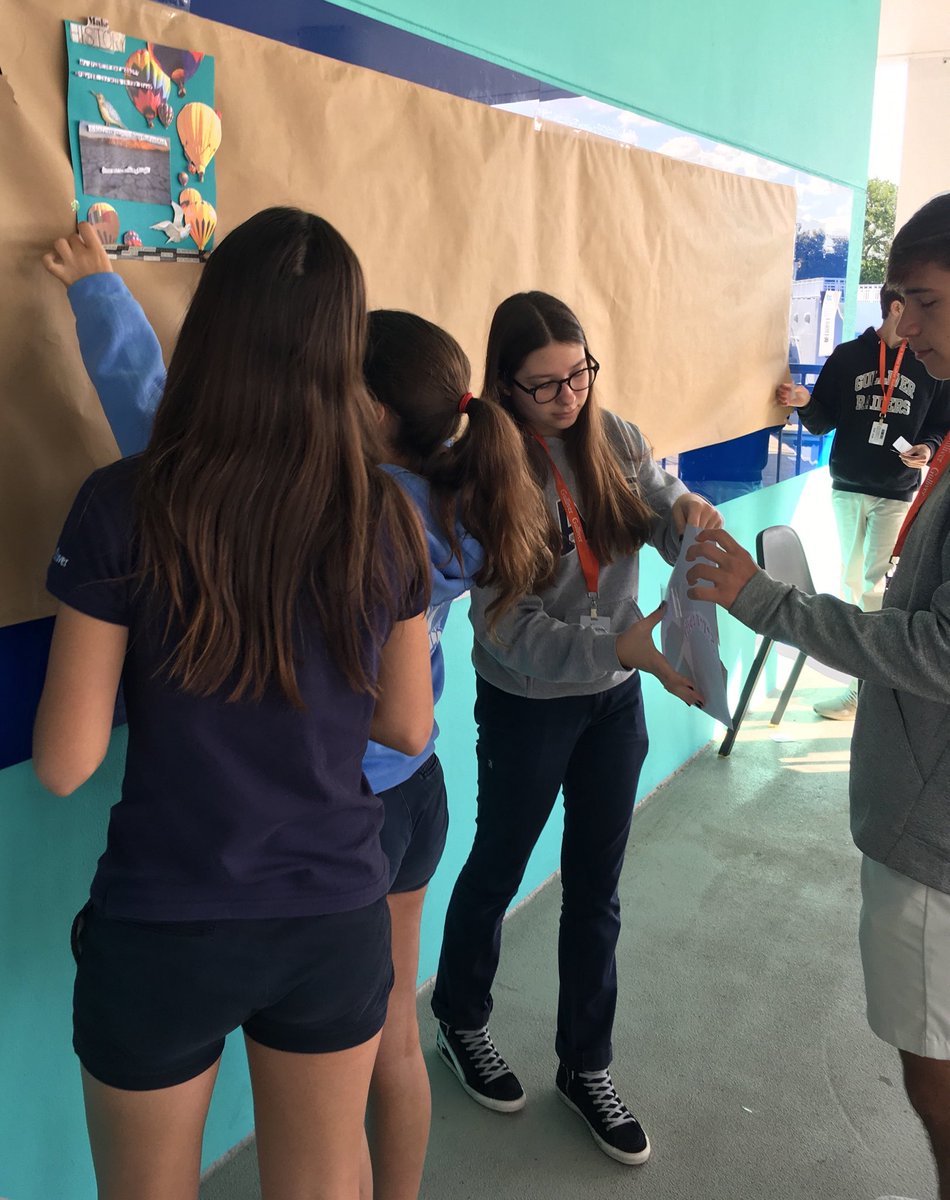 Building community and making bridges through thematic words and images. Creativity outside on a beautiful morning. #gslearning
