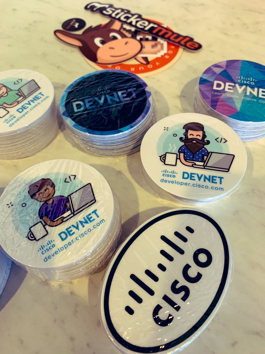 mbrainar's tweet photo. Getting ready for @Nationwide internal developer conference #techcon with @CiscoDevNet swag! Thanks @stickermule https://t.co/TGP7UVus3B