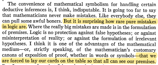 7/ Samuelson concluded diplomatic paper saying if econs were more brilliant, they possibly could dispense w/ math, but since so many logical mistakes were made, math language was more convenient. His work however show that there was more to his use of math borrowed from physics