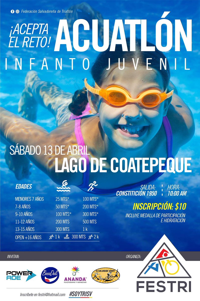 TRIATLONESA's tweet photo. INVITAMOS A TODOS LOS JOVENES A QUE COMPITAN EN LA ACUATLON INFANTO JUVENIL.- PUEDES ENVIAR UN CORREO A festri@hotmail.com  nombre y edad para inscribirte.- https://t.co/KKKzpVz6Nh