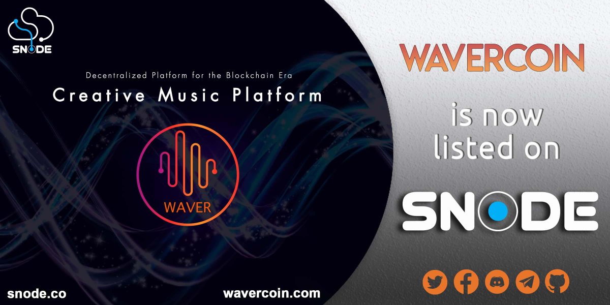 snode_co's tweet image. 📢 We are glad to announce that we have added the support for Waver Coin (WVC) @PlatformWaver 

Website: wavercoin.com 
Discord: discord.gg/GHf55pM 
MNO: masternodes.online/currencies/WVC  

👉 dashboard.snode.co/masternodes/re… …
#masternodes #snode #sharedMN $SND $WVC