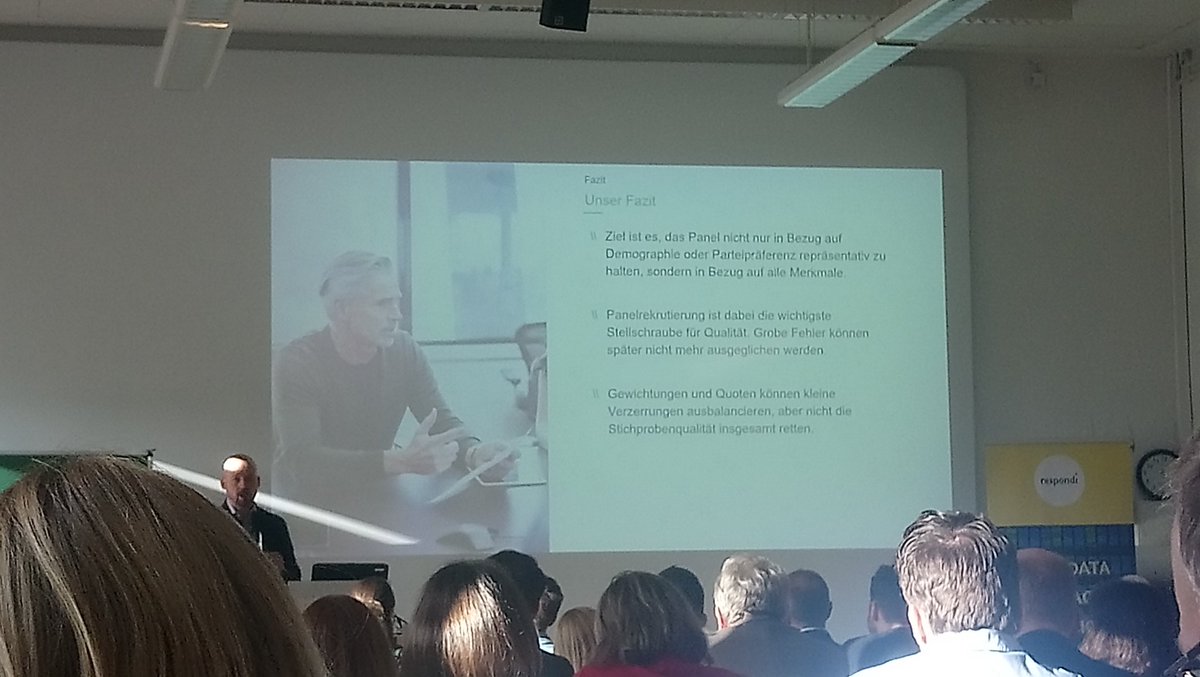 Als nächster berichtet @FTress von Norstat über Herausforderungen und Lösungen bei der Befragung in Online-Access-Panels. #GOR19 #Repräsentativität
