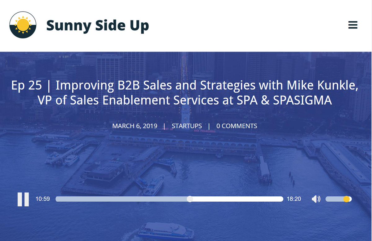 Mike_Kunkle's tweet image. Thanks to @DemandMatrix for having me on their Sunny Side Up podcast to talk about #SalesEnablement and #BuyerOrientedSelling. Check it out at: 
demandmatrix.com/podcast/index.…
