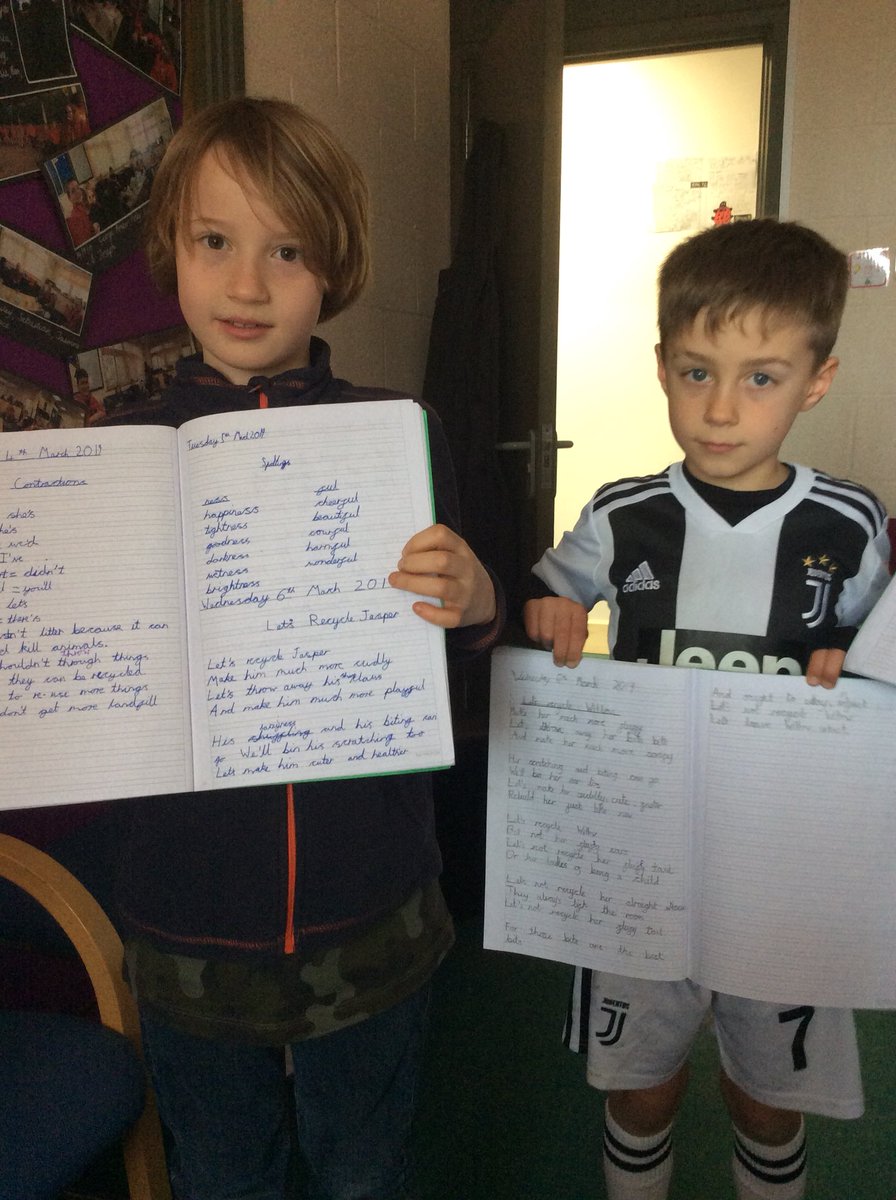 HeadWalwayne's tweet photo. This fab 4 wrote some beautiful recycling Poems. I was a bit concerned that they were recycling their pets and a sibling, but the pulled it back in the second half to show they do love them after all. Phew! 😅 https://t.co/Ly8Eqv39Qv