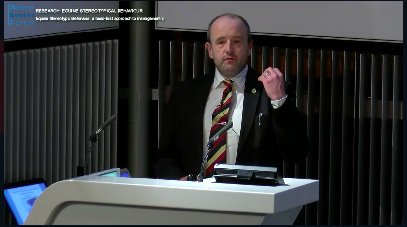 Horse_Techie's tweet photo. "Equine stereotypic behaviour: a head-first approach to management and training" by Dr Andrew Hemmings, Head of School, Equine Management & Science, Royal Agricultural University #nef19 #BrainFunctioning https://t.co/uCCOM6Uzh2