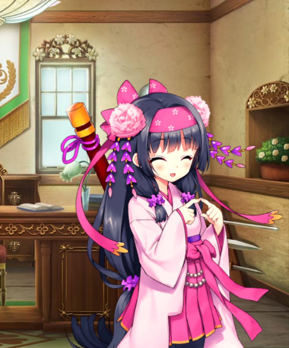 蓬莱山ぐーや ナイフロ団長 お姉さんから可愛い娘まで様々なニーズに答えてくれる それが花騎士御座います 好きな花騎士top３人から順に ナイトフロックス マンリョウ シャクヤク です 嫁且つ推しはナイトフロックスです 転スラコラボ中なので新人団長