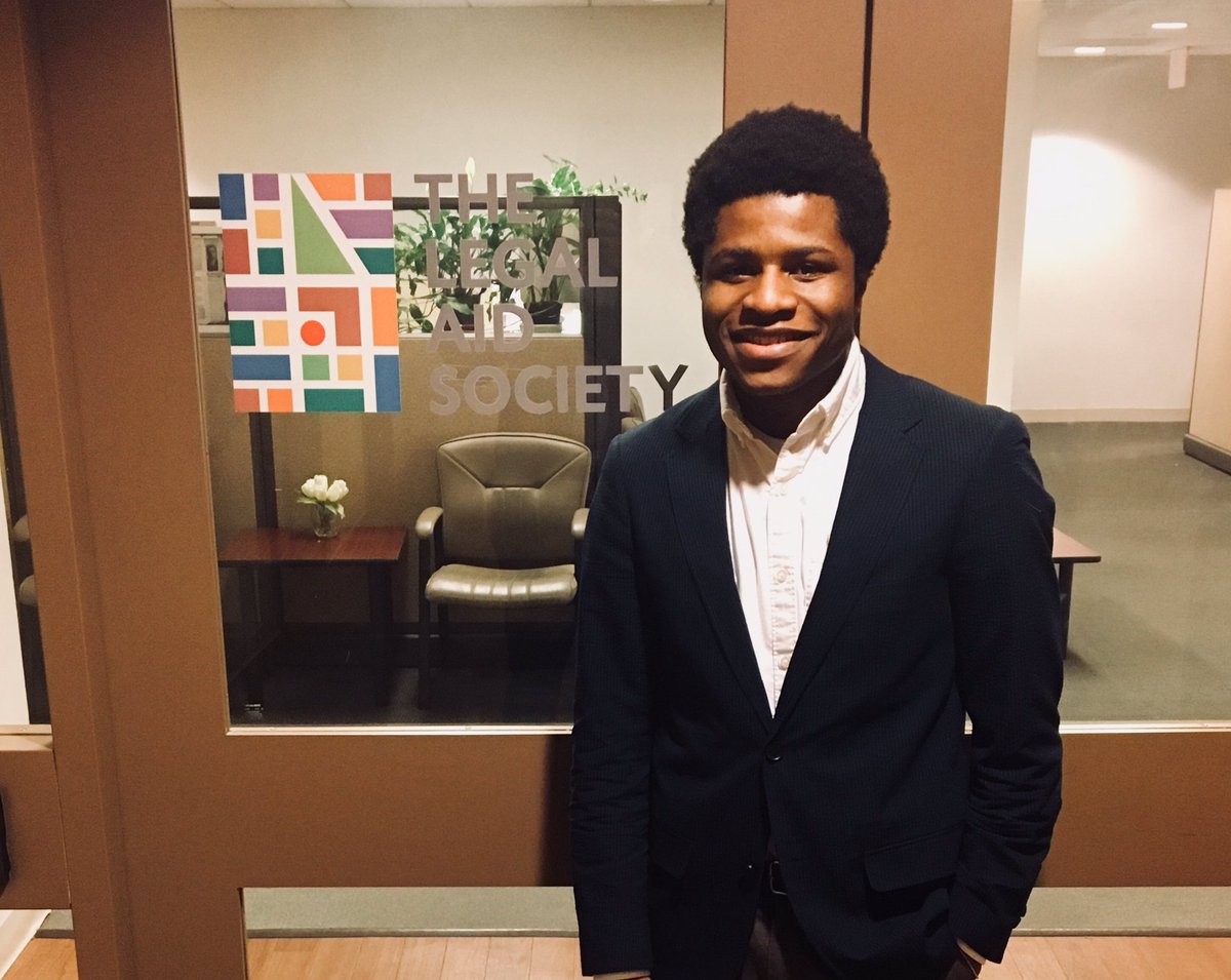 Our #InternoftheWeek Mohamed Camera '19 is spending his semester at the Legal Aid Society.