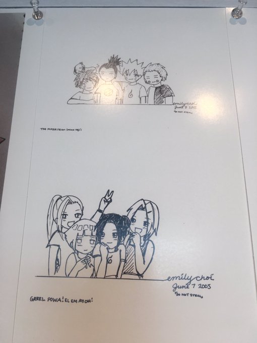 So our studio has a "Blast from the Past" gallery show on right now and I just wanna share my contribution which is my chibi Naruto art from when I was 14. Humbled. Also feelin exposed bc I left my name on it when 80% of the gallery pieces are anonymous 