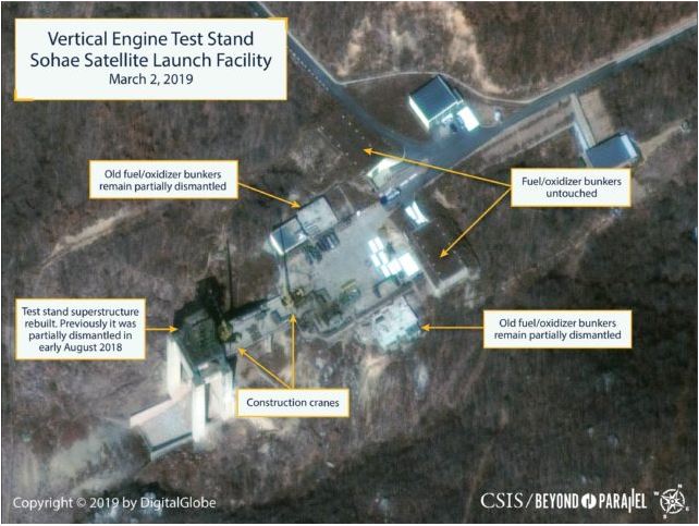 FredKempe's tweet photo. Important findings by @CSIS #BeyondParallel: Satellite Imagery from just after #HanoiSummit shows that #DPRK is rebuilding its long-range rocket site at #Sohae. https://t.co/xh7nna3jjn https://t.co/IKMC2ueMdH