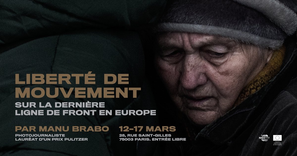 UkraineNGOForum's tweet photo. Visitez la première #exposition de #photos sur la #Liberté de mouvement https://t.co/iG6DzXW89v par @ManuBrabo à #Paris 12-17 Mars à 28, Rue Sant-Gilles. #Donbas #HumanitarianCrisis #UkraineNotForgotten https://t.co/QtqBjlPHeZ