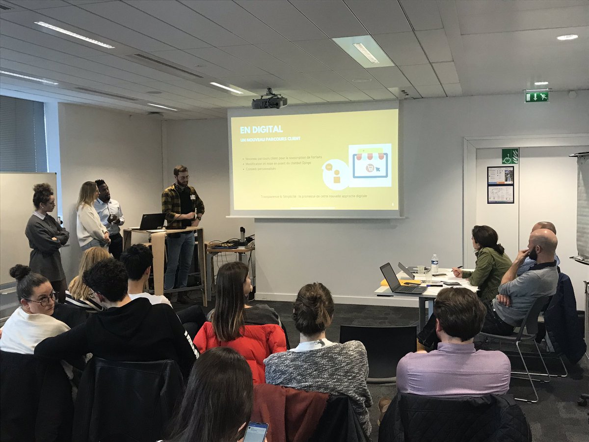 Julia_Ge1's tweet photo. Cet après-midi, grâce au Master @MC2_Assas, nous présentons nos recommandations à @orange pour des initiatives éco-responsables #MC2 #environnement #sobriete #ecologie #climat https://t.co/TMVBiAWTzg