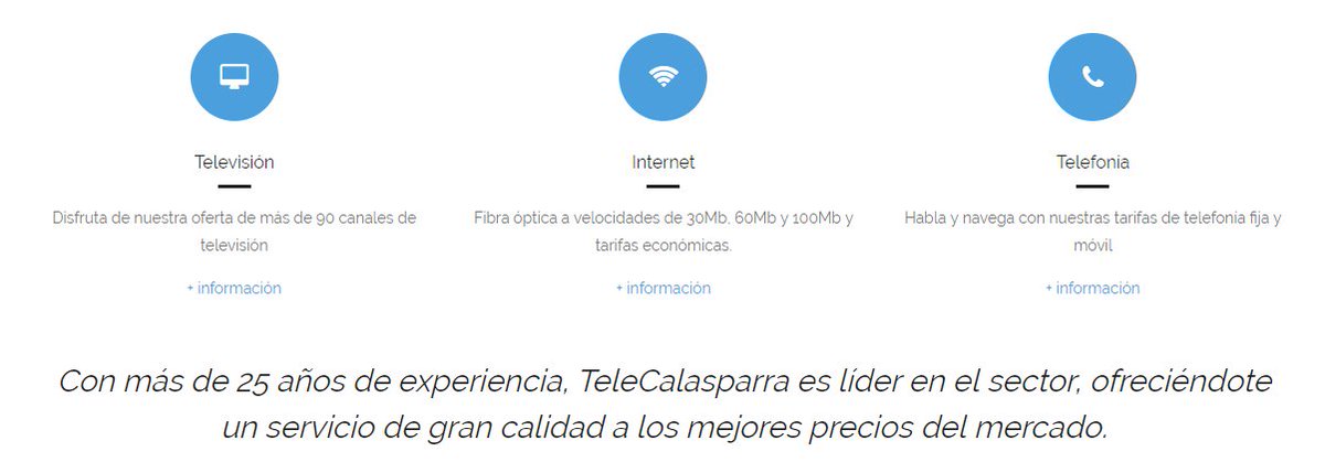 Tele_Calasparra's tweet photo. Con más de 25 años de experiencia, #TeleCalasparra es líder en el sector, ofreciéndote un servicio de gran calidad a los mejores precios del mercado. 📺💻📲

#Televisión #Internet #Telefonía https://t.co/A26IbHaraB
