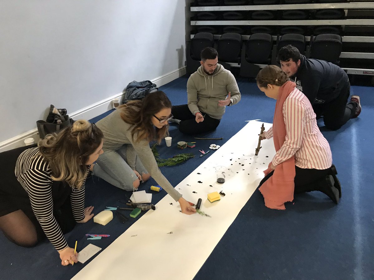 BaggottAlison's tweet photo. Some of our L6 Education Studies:Primary students enjoying their Wellbeing and Creative Making  workshop @PrimaryEdStud @NAWRcymru @Athrofa @sainsworth1 @LynwenRob @sarah_stewart99 @UWTSDStudents https://t.co/tV04XnD2vW