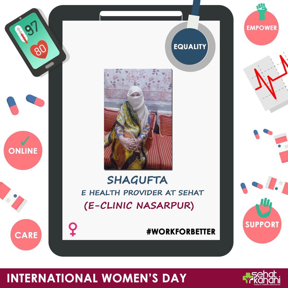SehatKahani's tweet photo. #WomensDayWeek
We at Sehat Kahani would like to honour the dedication of our workforce!
we would like to thank our #eHealth providers for being a part of our #HealthcareProvidersNetwork! Here's to your hard work, compassion and kindness. #WorkForBetter
#InternationalWomensDay https://t.co/nBUQd93M24