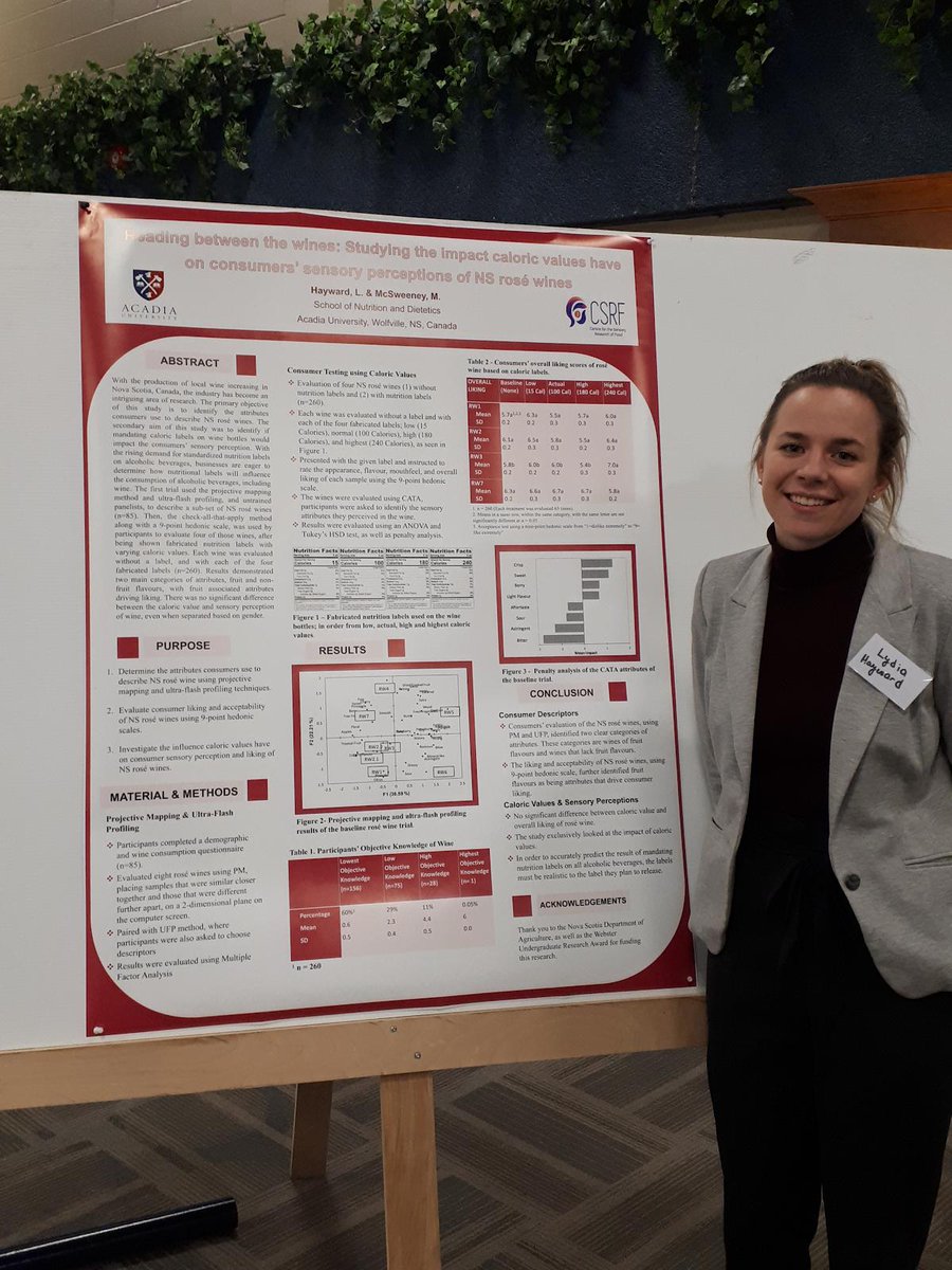 AcadiaWGS's tweet photo. Meet @Lydia_Acadia and her fascinating research on sensory properties of rose wines produced in NS! 🍷#IWD2019 #WomenInSTEM https://t.co/7Q7maCCfb3