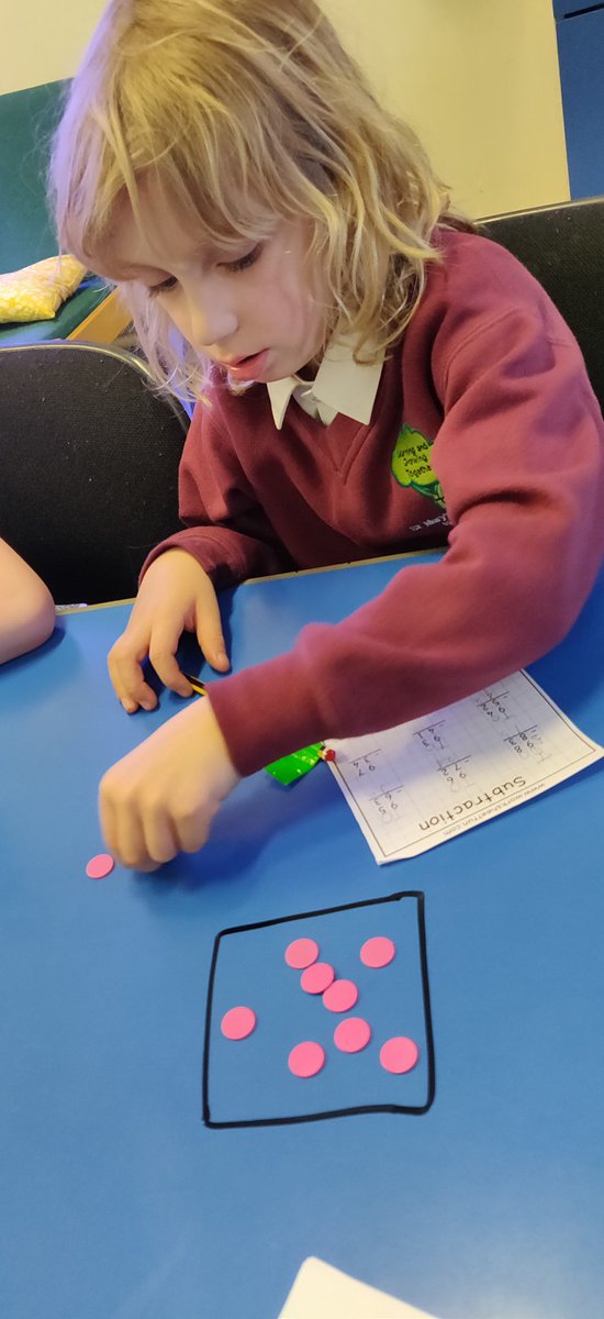 stmarysrcps's tweet photo. We used concrete manipulatives to help us with more abstract concepts during our maths. Sometimes we just need to see the problem to help us work it out. #SEALmaths #handsonlearning #subtractiontime https://t.co/k6gDXfImjU