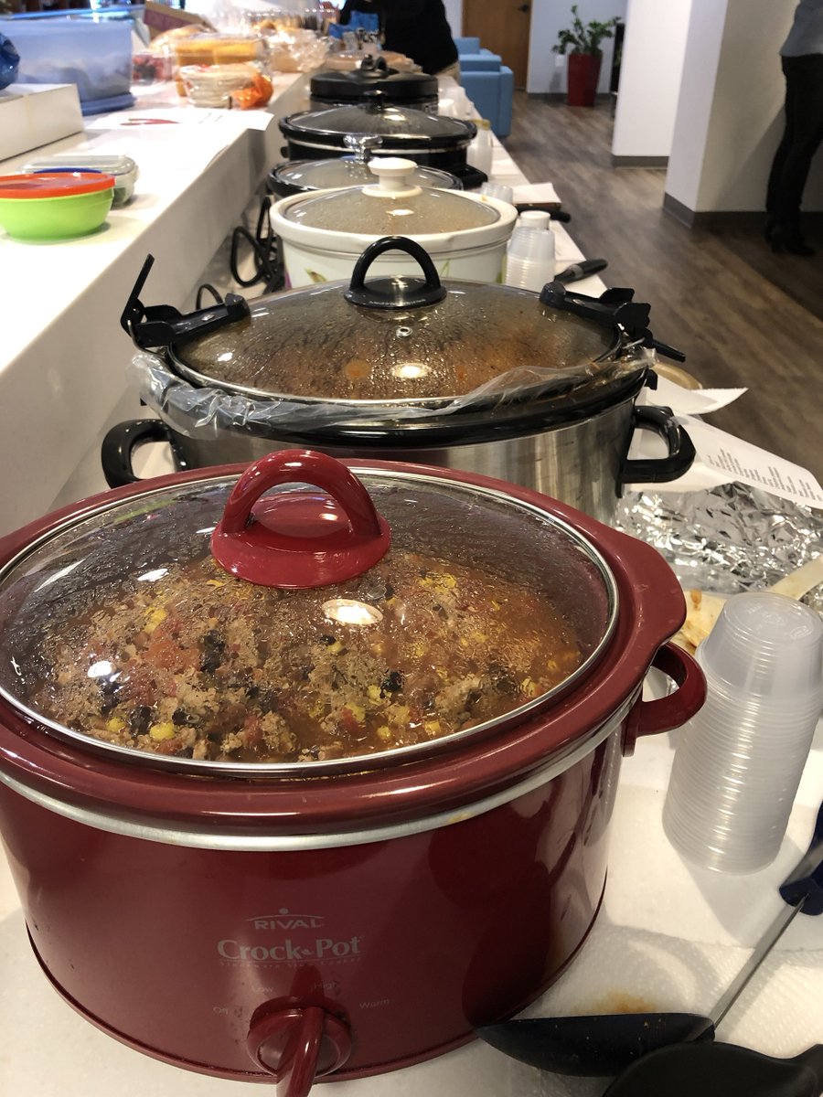GoddardSystems's tweet photo. GSI held its 1st-annual #FatTuesday chili cook-off and #office potluck this week, with 10 homemade chilis on the docket! Thanks to our #cooking gurus who brought their secret #recipe in to #work, and all to rave reviews! #spicy #cooljobs https://t.co/IKLcRlnx8f