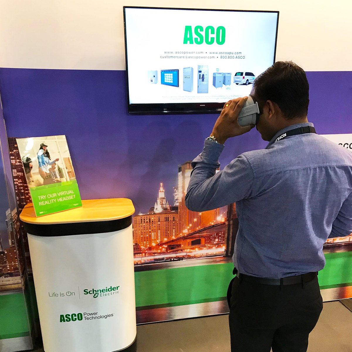 ascopower's tweet image. Those who dropped by Stand S3D01 had the chance to see and experience ASCO&apos;s industry-leading innovations through the virtual reality headset. If you&apos;re heading to the Middle East Electricity 2019 Expo, try it out! #EngineeredForReliability