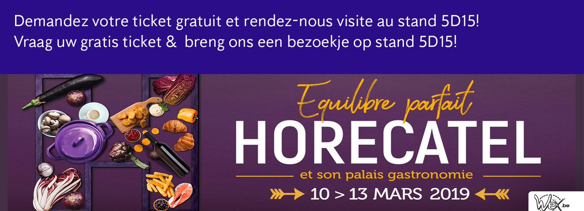 Visitez-nous au stand 5D15 ce week-end sur le salon Horecatel à Marche-en-Famenne et recevrez une petite cadeau :) 😎
