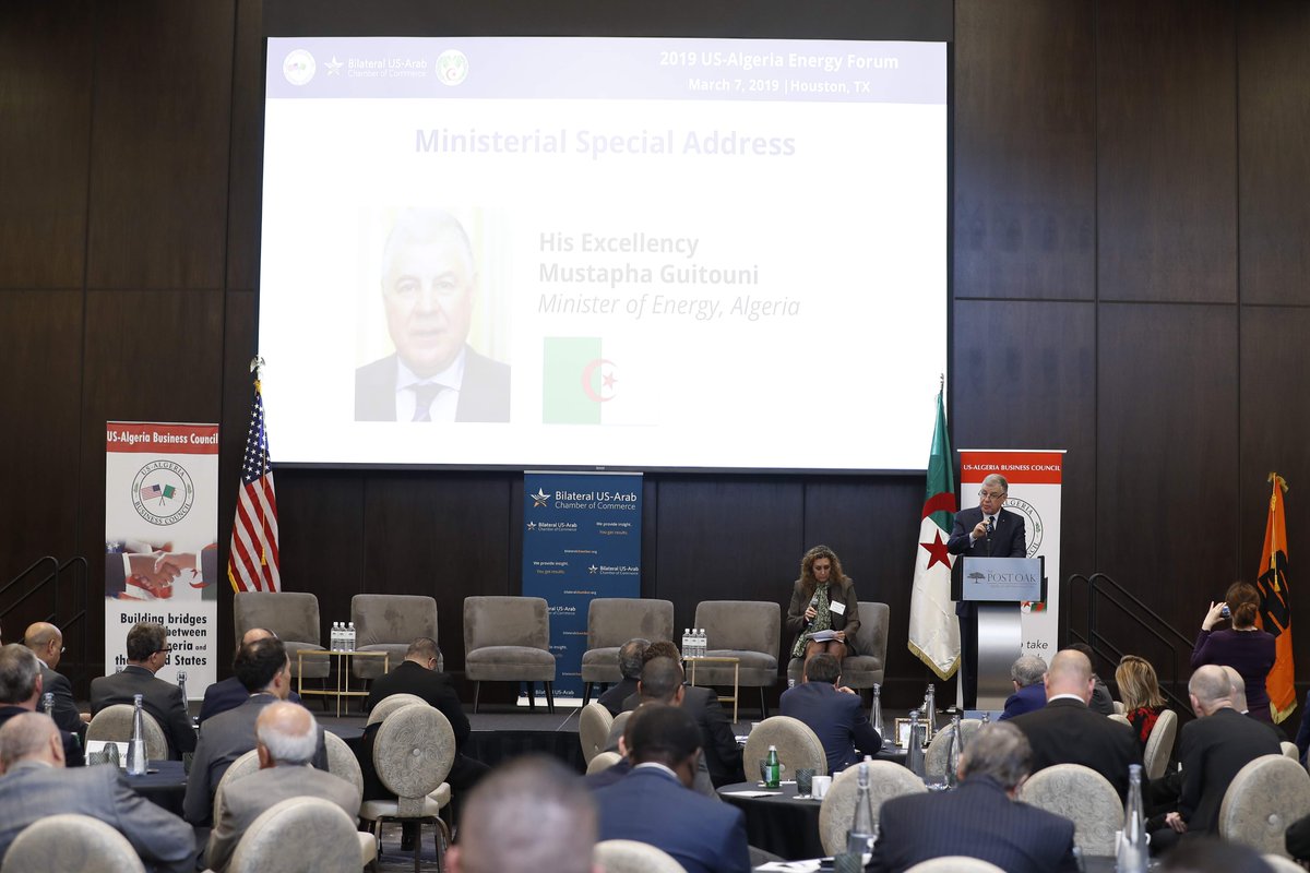 Bilateral Chamber (@bilateralchmbr) on Twitter photo #Algeria Minister of Energy, H.E Mustapha Guitouni, expresses Algeria’s need for technologies to help develop its potential in fossil fuels & renewable #energy. #algeriaenergy2019 <a href="/AlgerianIn/">Algerian Embassy in US</a> <a href="/USEmbAlgiers/">US Embassy Algiers</a> #Algeria Minister of Energy, H.E Mustapha Guitouni, expresses Algeria’s need for technologies to help develop its potential in fossil fuels & renewable #energy. #algeriaenergy2019 <a href="/AlgerianIn/">Algerian Embassy in US</a> <a href="/USEmbAlgiers/">US Embassy Algiers</a>