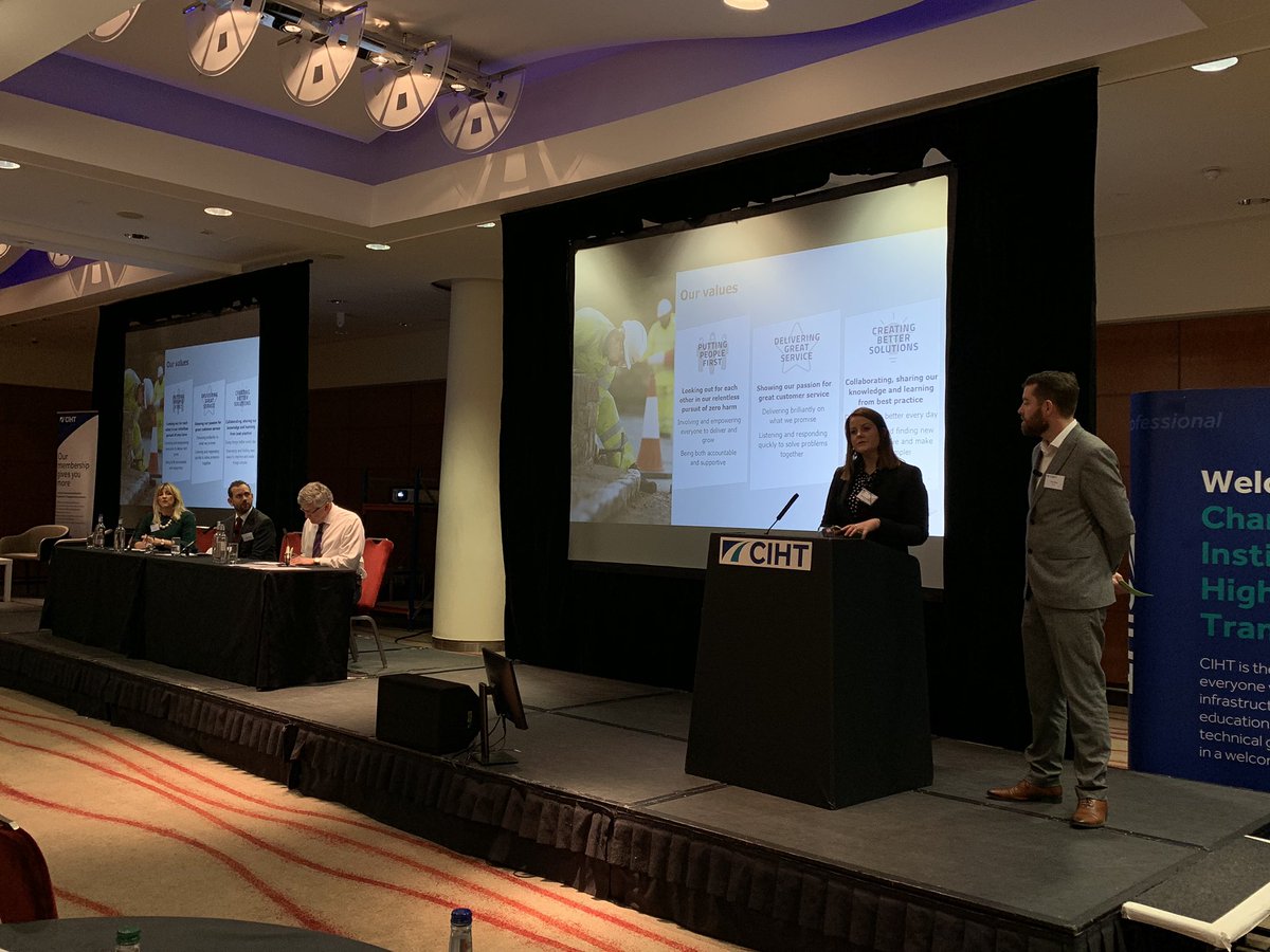 CIHTUK's tweet photo. The role of people play in improving productivity is growingly important to our sector! Industry leaders from @WSP @WSP_UK, @keirgroup & @AmeyPlc share their thoughts on reskilling & upskilling our workforce #CIHTconf https://t.co/jJguwLYqtS