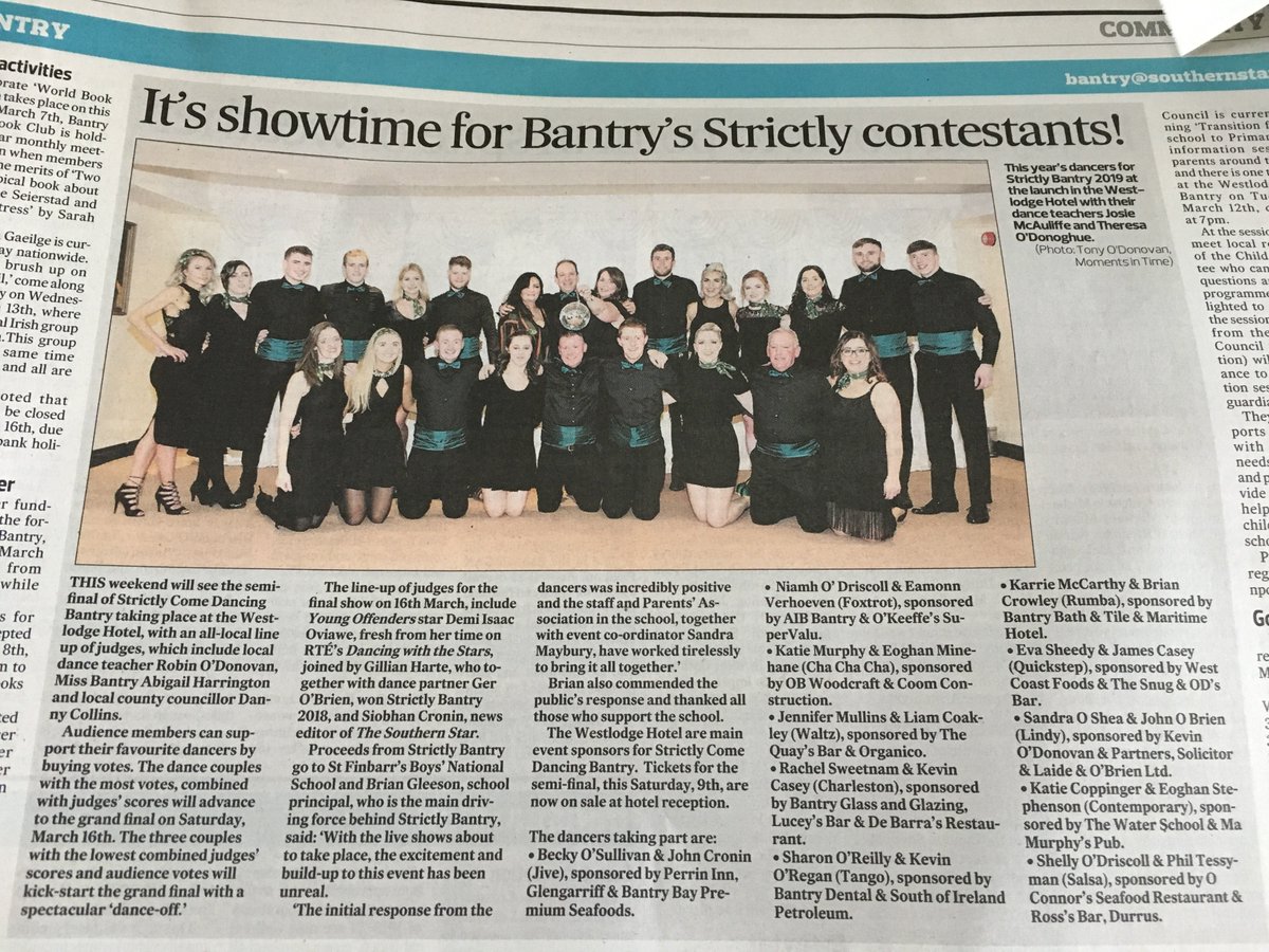 Strictly Come Dancing, Bantry (@strictlybantry) on Twitter photo Thanks to <a href="/SouthernStarIRL/">The Southern Star</a> and <a href="/PLANtasticSM/">PLAN-tastic Event Management</a> for the fantastic coverage. Front page news Thanks to <a href="/SouthernStarIRL/">The Southern Star</a> and <a href="/PLANtasticSM/">PLAN-tastic Event Management</a> for the fantastic coverage. Front page news