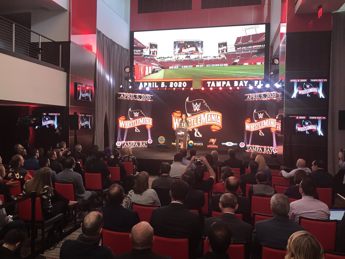 wtspdennis's tweet photo. WrestleMania  is cotton Tampa Sunday April 5, 2020 https://t.co/IVQGTRTHRk