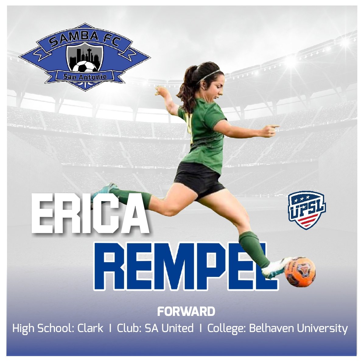 SambaFCSA's tweet photo. π¨ BREAKING SAMBA NEWS! π¨
Another great talent added! Announcing our 11th signed player for Samba FC San Antonio women's team. Welcome Erica Rempel!ππͺβ½ #WeAreSamba #YourClub #SambitasSA @mericaericaa
@UPSLCentral @UPSLsoccer #SambaFCWomen #ProRel #ProWomensSoccer #UPSLW https://t.co/coAXNsRREJ