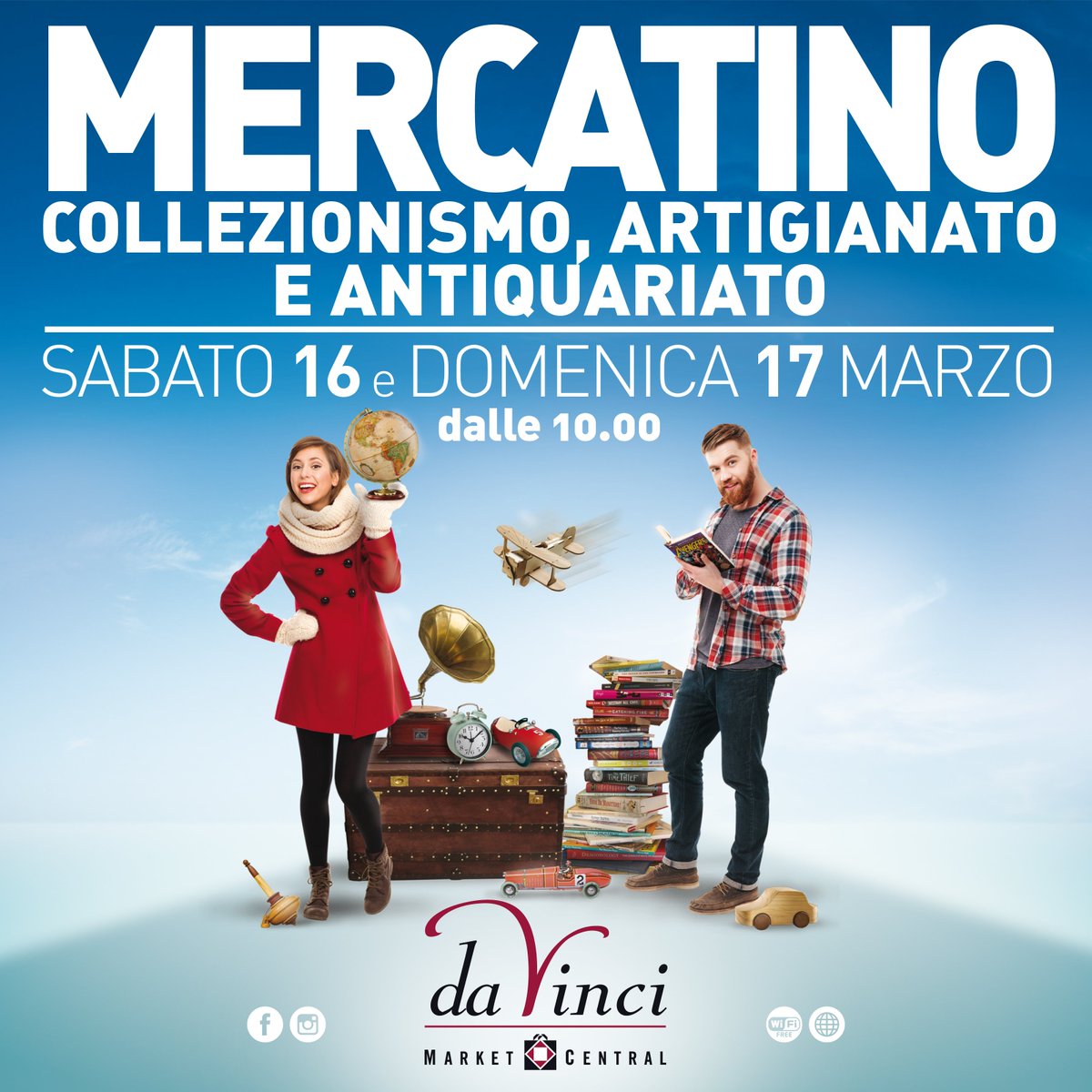 PARCODAVINCI's tweet photo. ✨ Sabato 16 e Domenica 17 Marzo vieni al @PARCODAVINCI di Fiumicino! Dalle 10 ti aspettiamo per il Mercatino dell'Antiquariato, Artigianato e Collezionismo ⌛ un'occasione unica per trovare tanti oggetti che stai cercando! Non mancare! ✨ https://t.co/VesgfPznY4