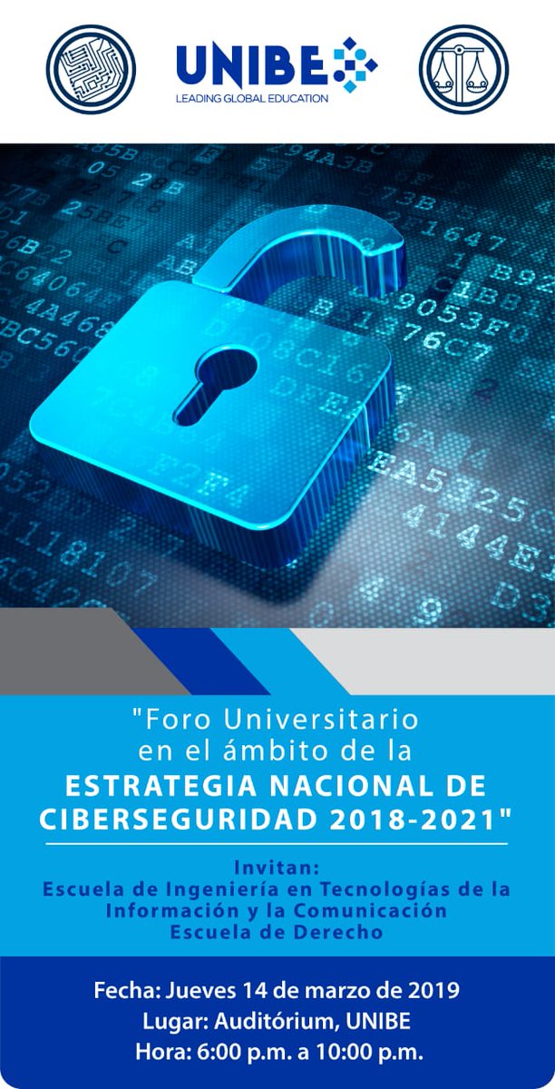 derecho_unibe's tweet photo. Acompáñanos este próximo jueves a conocer más sobre el mundo de la ciberseguridad. https://t.co/bJP2crMYpu