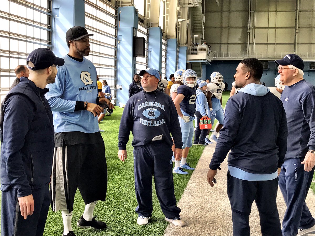 No telling who might show up to check out the #mackisback show with <a href="/TarHeelFootball/">Now at @UNCFootball</a>. Today it’s Rasheed Wallace.