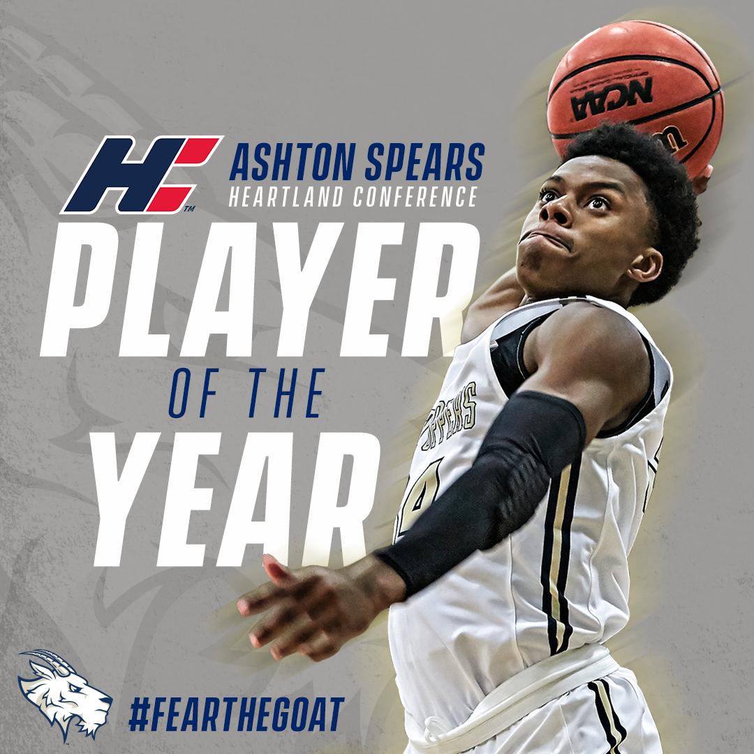 SEUAthletics's tweet photo. ICYMI: @SEUMBasketball captured a few new pieces of hardware at Wednesday night's Heartland Conference banquet. 
Andre Cook – HC Coach of the Year
Ashton Spears – HC Newcomer and Player of the Year
August Haas – HC Defensive Player of the Year

#FearTheGoat🐐 https://t.co/kqFJJvkvYX