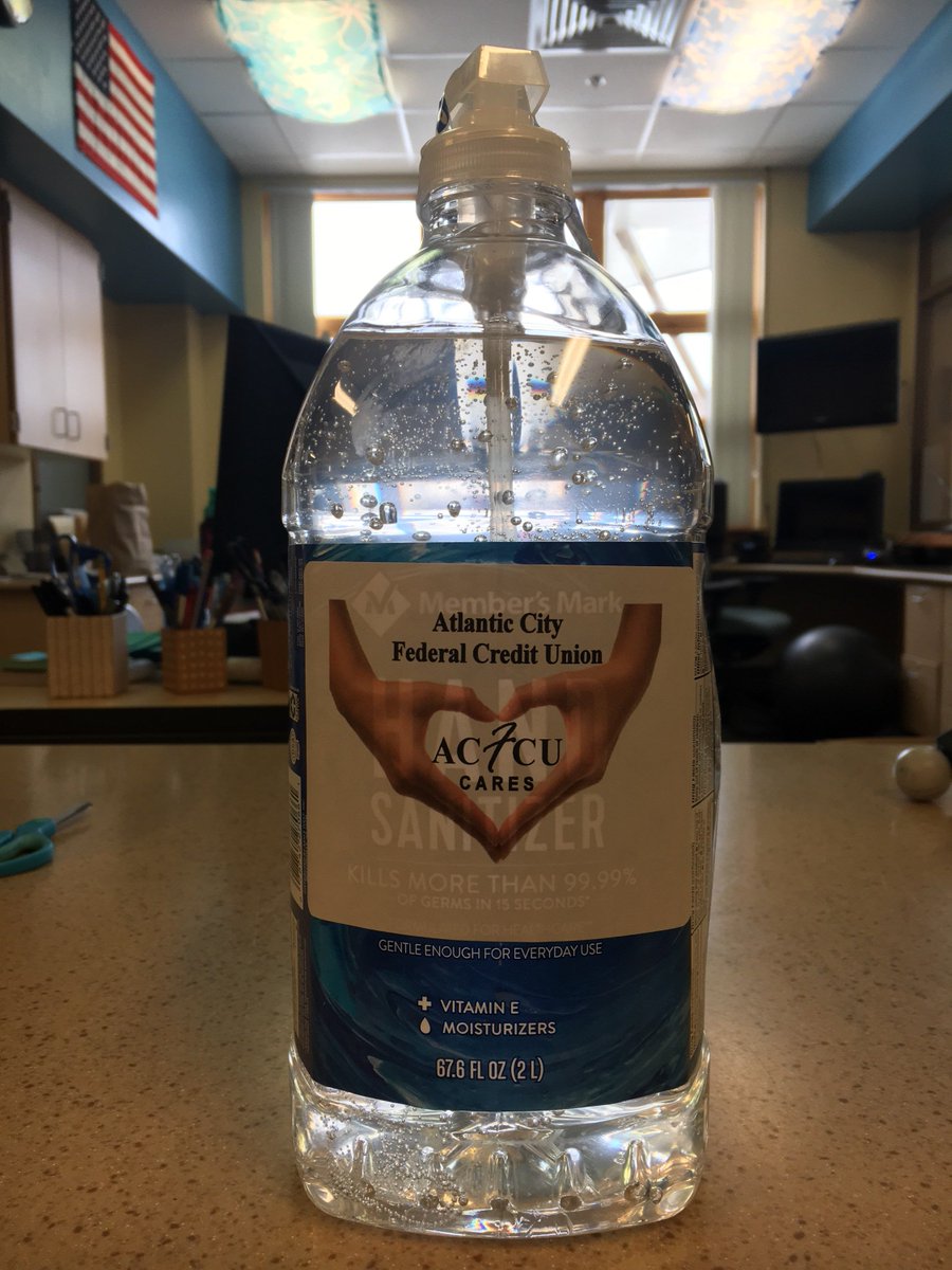 Fremont1_GPeak's tweet photo. A HUGE thank you to ACFCU in Lander for providing all our classroom teachers with a gigantic bottle of hand sanitizer!  #ACFCU #landerschools https://t.co/ZKrP7debQy