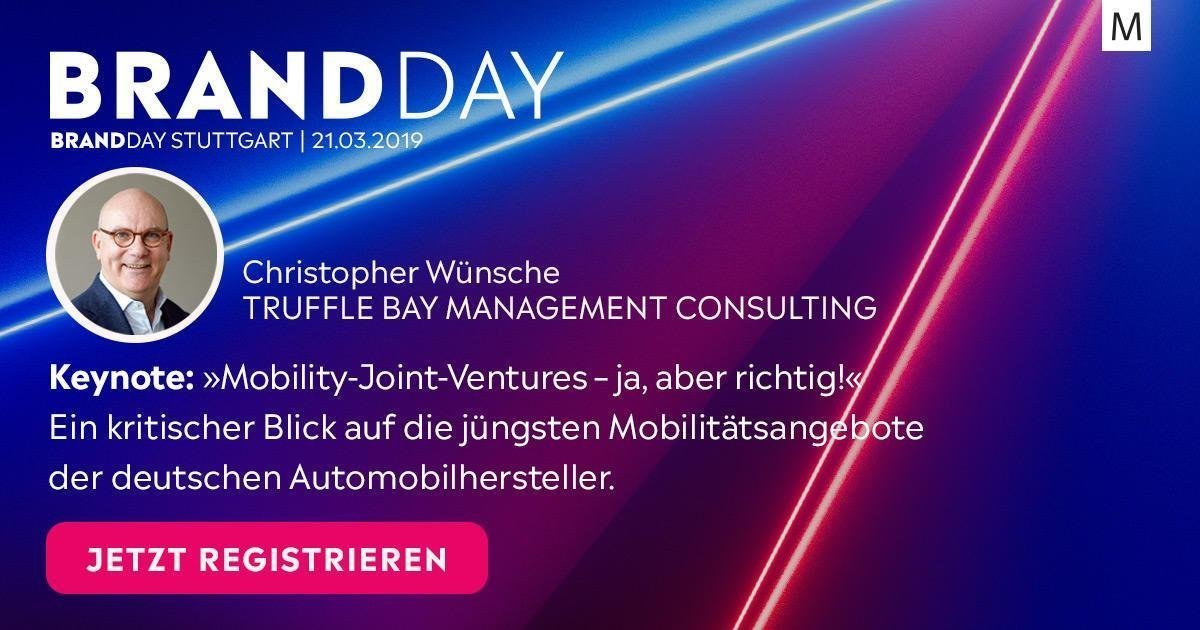 Christopher Wünsche auf dem Brand Day Stuttgart: 
»#Mobility-Joint-Ventures – Ja, aber richtig!« Ein kritischer Blick auf die jüngsten Mobiliätsangebote der deutschen Automobilhersteller.
typotalks.com/brand-day/de/s… @MonotypeDACH #Branding #typotalks
Brand Day Stuttgart | 21.03.2019