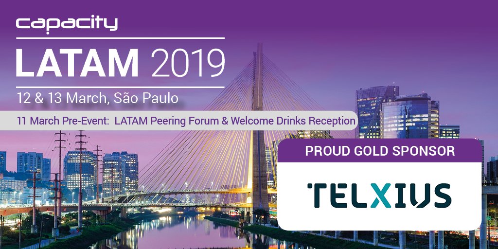 telxius's tweet photo. We hope to see you all next week in #SaoPaulo (Brazil) during #CapacityLatam 2019! #Telxius #EnablingCommunications. https://t.co/qy55JQNaEm