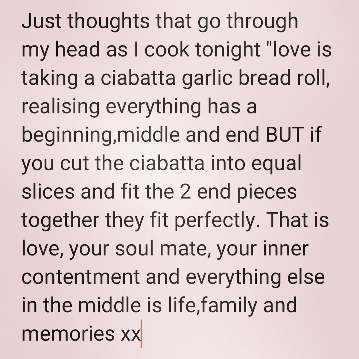 Surprised myself tonight with my thoughts....