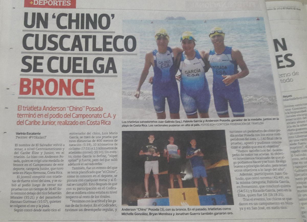 TRIATLONESA's tweet photo. El Diario de Hoy https://t.co/AtRMpuiB7g