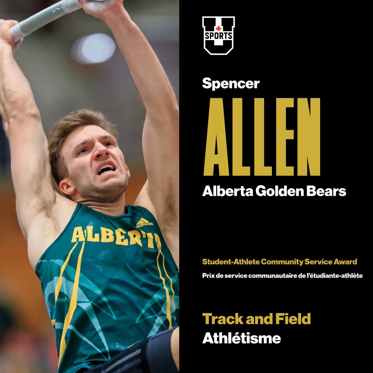 USPORTSTF's tweet photo. Student-Athlete Community Service Award // Prix de service communautaire de l'étudiant-athlète  
 
Spencer Allen (@BearsandPandas) 🎉
 
#ChampSZN https://t.co/lNMfnroiQQ