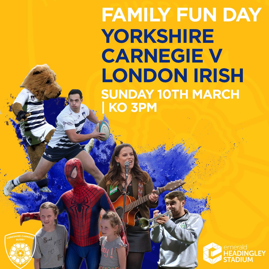 GAME DAY!
🆚 @LiRFC
🏉 Greene King IPA Championship
🏟 Emerald Headingley Stadium
⏰ KO 3pm
🎨 Free face painting &amp; balloon modelling
🎺 Live music from <a href="/barebrassband/">Bare Brass Band</a> 
🎟 Tickets are available on the St Michael’s Lane turnstiles priced £17 adults, £10 concessions &amp; £5 juniors