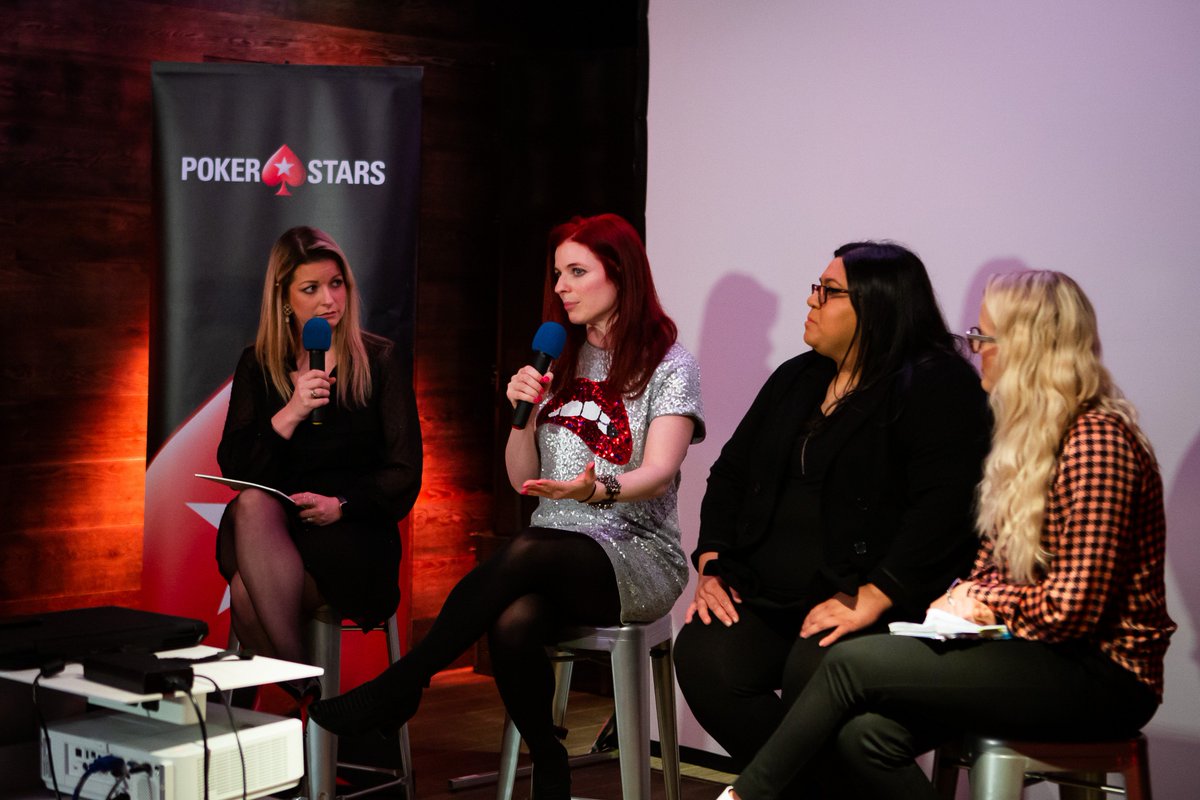 At the panel with me, <a href="/BexMcAdam/">Rebecca McAdam</a>, <a href="/ElleSriracha/">elle</a> &amp; <a href="/franciiiiine/">Francine Watson</a>, I talked about how bringing more women into poker is a metaphor for larger #IWD2019 issues, like the wage gap, the second shift and intersectionality. Fab photos of discussion &amp; tutorial <a href="/PokerStars/">PokerStars</a>  <a href="/BigSlickNeil/">Neil Stoddart</a>