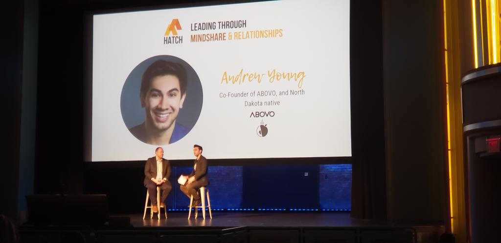 jmathern730's tweet photo. Hatch Coaching seminar today about leadership. Andrew Young speaking about growing a company. Fun fact, Andrew is my first cousin once removed. #FargoParks #hatchcoaching #AndrewYoung #abovo https://t.co/pj4g54Xckl