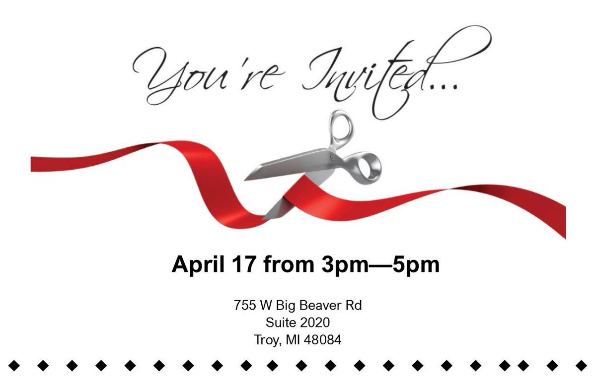 IOMichigan's tweet photo. Our doors are officially open and we are ready to celebrate with you!
Come see what Intelligent Office is all about while enjoying the amazing view from "The Top of Troy". Hors d'oeuvres, drinks & great company included! Ribbon cutting at 4pm #MovingOnUp #TopOfTroy #networking https://t.co/LJVziHFJNd