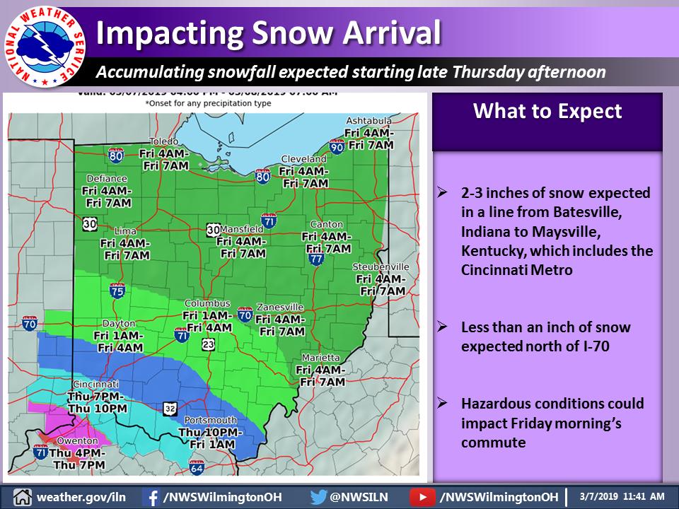 NWS Wilmington OH on Twitter "Accumulating snow will develop late this