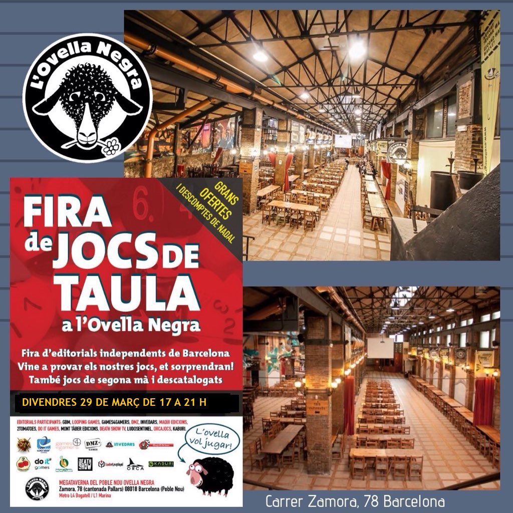 #Viernes+Megataverna+#Juegosdemsa = La Fira de Jocs de Taula de la <a href="/ovellanegrabcn/">Grup Ovella Negra</a>. ¿Preparados para jugar? Os esperamos el 29 junto con <a href="/2TomatoesGms/">2Tomatoes Games</a>  <a href="/invedars/">Invedars</a> <a href="/Guerrademitos/">GDM Games</a> <a href="/Loopingames/">Looping Games</a> <a href="/G4MES4G4MERS/">Games 4 Gamers</a>, <a href="/DMZ_Games/">DMZ Games</a> <a href="/mont_taber/">Mont Tàber</a> <a href="/doitgames1/">doit games</a> <a href="/LudoSentinel/">LudoSentinel</a> <a href="/orcajocs/">Orca jocs</a> y <a href="/kaburigames/">Kaburi Rol & Games</a>