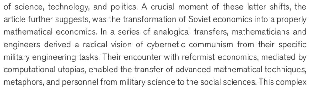 Post-credit scene: recent research allow to compare mathematization of US econ w/ what was happening in USSR. 2 fascinating reads are  @Ivan_A_Boldyrev & Kirtchik  https://www.academia.edu/35836550/The_cultures_of_mathematical_economics_in_the_postwar_Soviet_Union_More_than_a_method_less_than_a_discipline_Studies_in_History_and_Philosophy_of_Science_Part_A_ as well as Leeds  http://www.adamleeds.com/files/leeds%20-%202016%20-%20dreams%20in%20cybernetic%20fugue.pdf